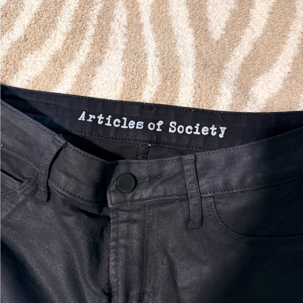 Articles Of Society Coated Black Denim